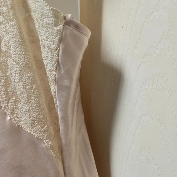 Vintage 90’s Victoria's Secret Blush Satin n Lace Front Split Ankle Gown Sz Med - Picture 6 of 17